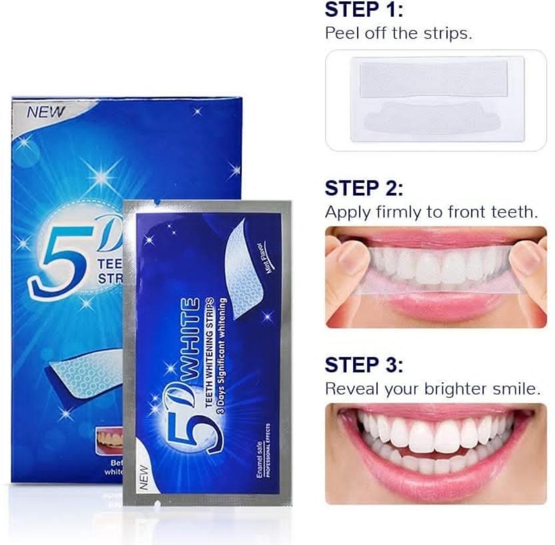 5D Whitestrips, Professional Effects, Teeth Whitening Strip Kit, 28 Strips (14 Count Pack)